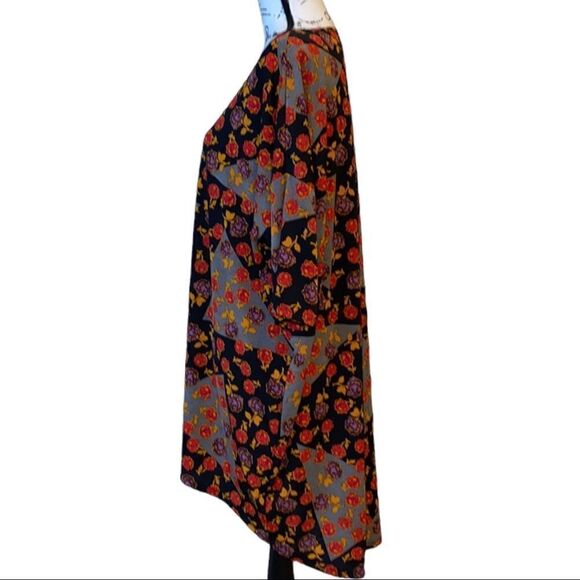 Lularoe Irma Popover Floral Top Purple/Red/Gray Size Large - Picture 5 of 10